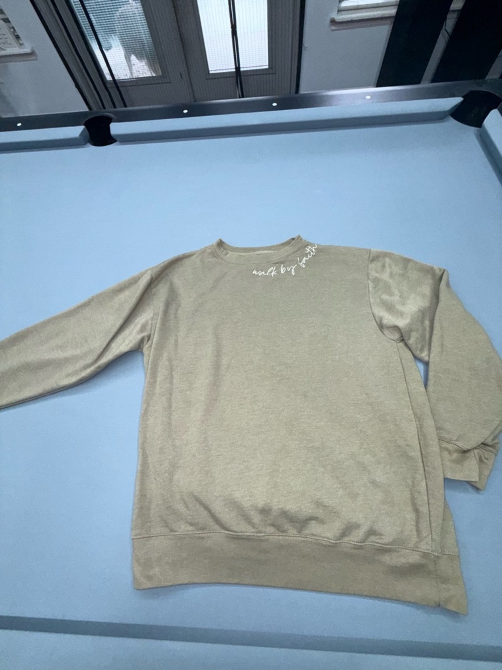 Love In Faith Men's Casual Crewneck Sweater in Light Olive